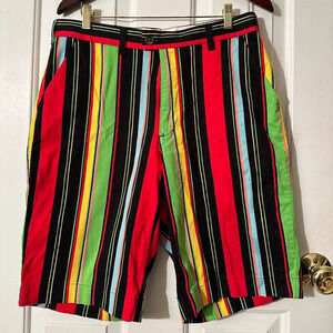 LOUDMOUTH 34 Crazy Stripe Bright Bold Ugly Awesome Golf Shorts Resort Vacation